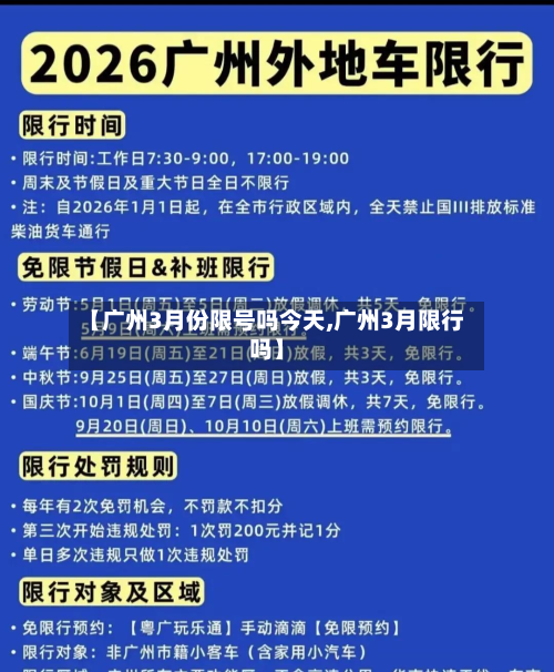 【广州3月份限号吗今天,广州3月限行吗】