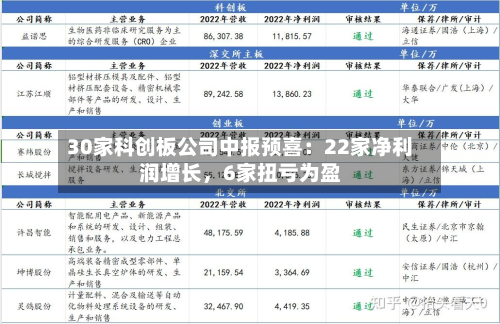 30家科创板公司中报预喜：22家净利润增长，6家扭亏为盈-第2张图片