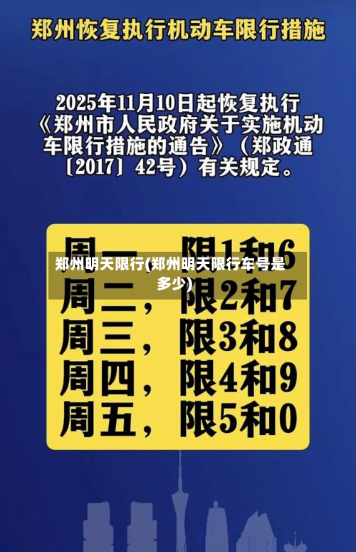 郑州明天限行(郑州明天限行车号是多少)