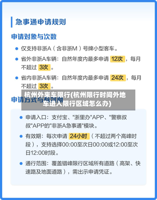 杭州外来车限行(杭州限行时间外地车进入限行区域怎么办)