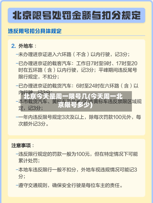 北京今天是周一限号几(今天周一北京限号多少)