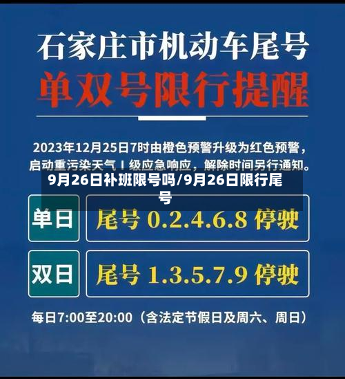 9月26日补班限号吗/9月26日限行尾号-第1张图片