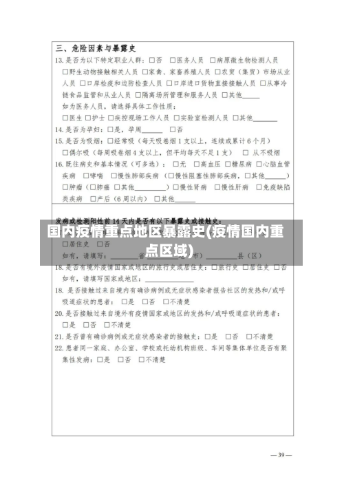 国内疫情重点地区暴露史(疫情国内重点区域)-第1张图片