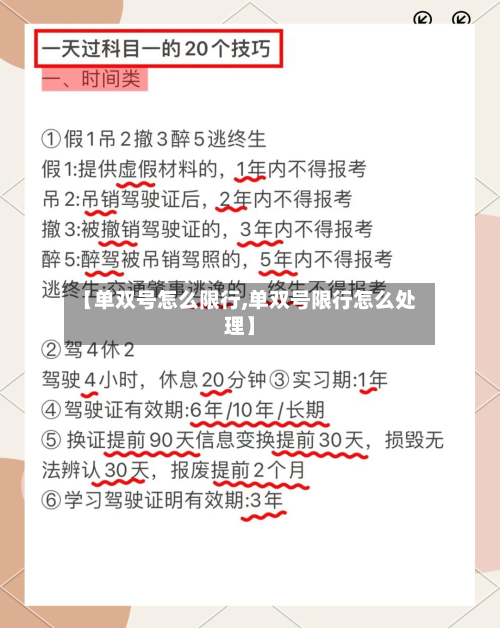 【单双号怎么限行,单双号限行怎么处理】-第1张图片