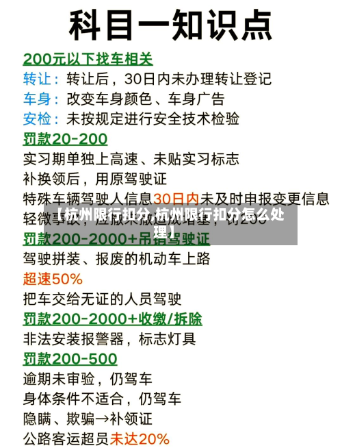 【杭州限行扣分,杭州限行扣分怎么处理】-第2张图片