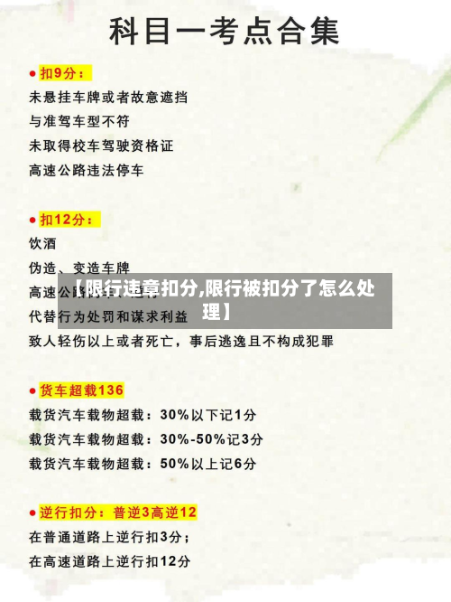 【限行违章扣分,限行被扣分了怎么处理】