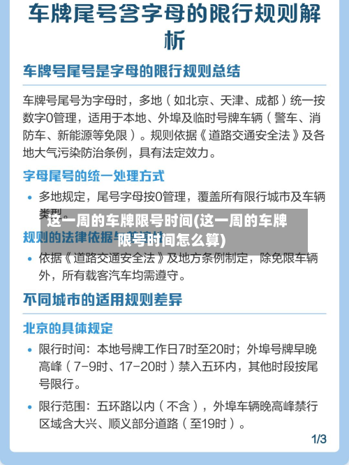 这一周的车牌限号时间(这一周的车牌限号时间怎么算)-第2张图片