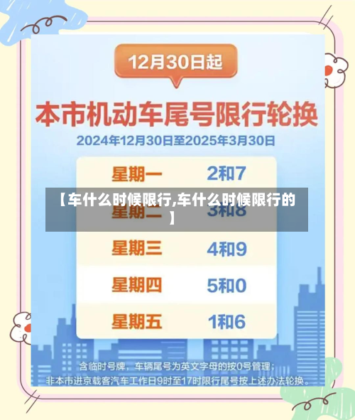 【车什么时候限行,车什么时候限行的】