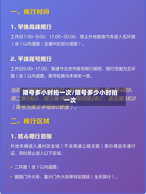 限号多小时拍一次/限号多少小时拍一次