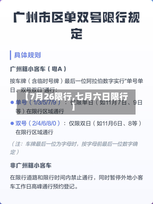 【7月26限行,七月六日限行】-第1张图片