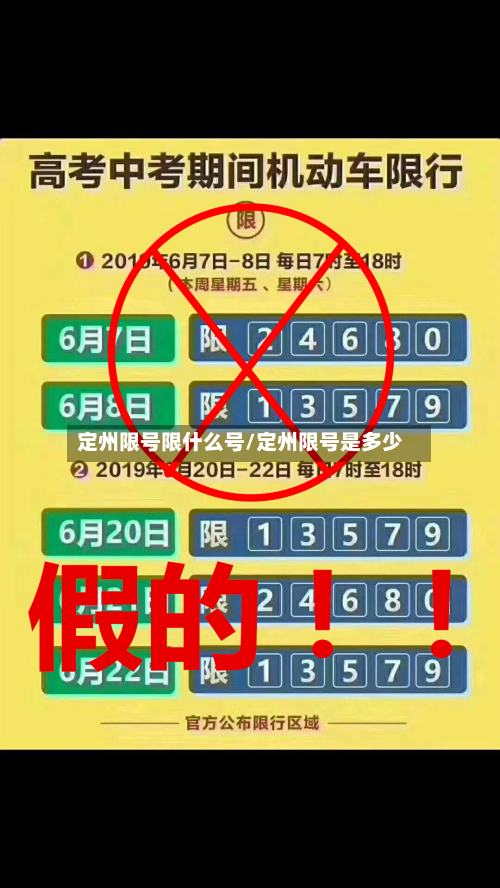 定州限号限什么号/定州限号是多少