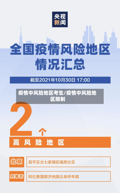 疫情中风险地区考生/疫情中风险地区限制-第1张图片