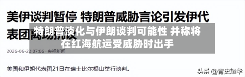 特朗普淡化与伊朗谈判可能性 并称将在红海航运受威胁时出手-第3张图片