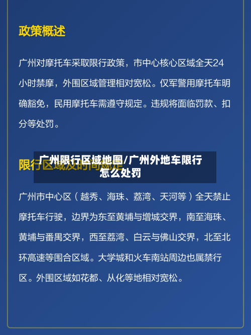 广州限行区域地图/广州外地车限行怎么处罚