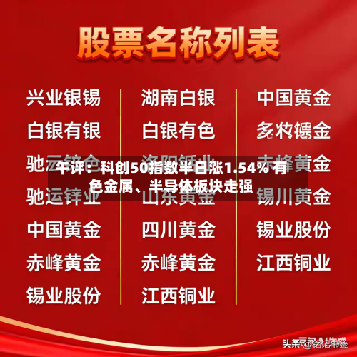 午评：科创50指数半日涨1.54% 有色金属	、半导体板块走强-第2张图片
