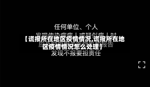 【谎报所在地区疫情情况,谎报所在地区疫情情况怎么处理】