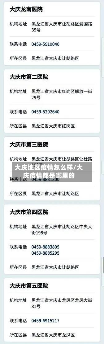 大庆地区疫情怎么样/大庆疫情都是哪里的-第1张图片