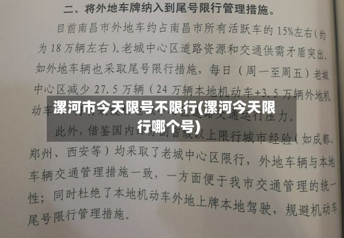 漯河市今天限号不限行(漯河今天限行哪个号)-第1张图片