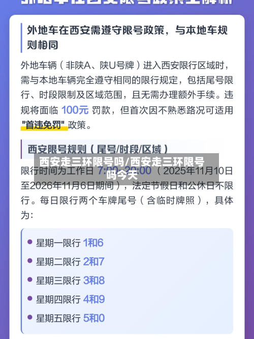 西安走三环限号吗/西安走三环限号吗今天-第2张图片
