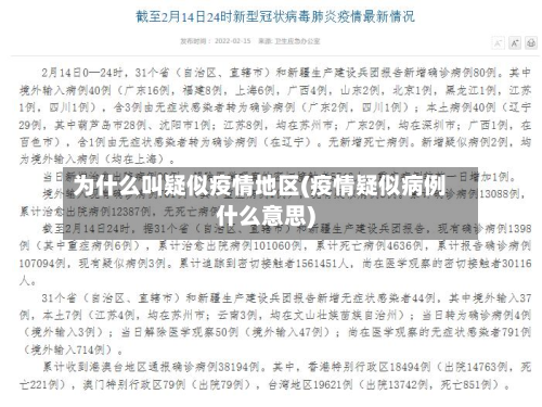 为什么叫疑似疫情地区(疫情疑似病例什么意思)-第1张图片