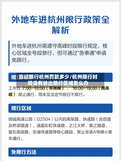 忘记限行杭州罚款多少/杭州限行时间没有驶出限行区域怎么办-第1张图片