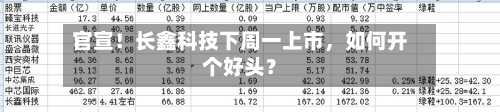 官宣！长鑫科技下周一上市	，如何开个好头？-第2张图片