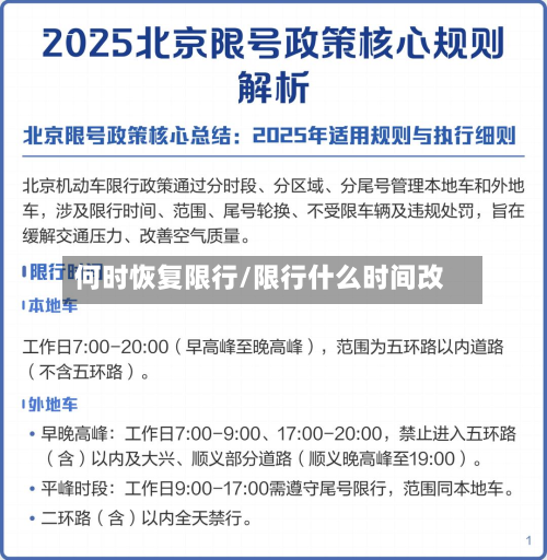 何时恢复限行/限行什么时间改-第1张图片