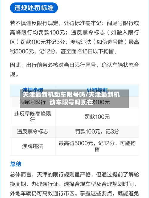 天津最新机动车限号吗/天津最新机动车限号吗现在-第1张图片
