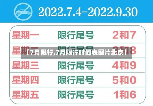 【7月限行,7月限行时间表图片北京】-第1张图片