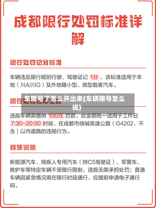 车限号了怎么开出来(车辆限号怎么说)