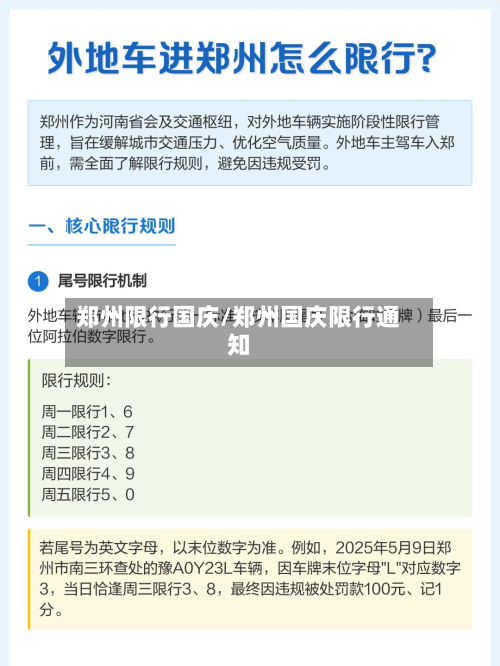 郑州限行国庆/郑州国庆限行通知-第1张图片