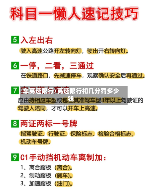 车高速限行/高速限行扣几分罚多少钱-第1张图片