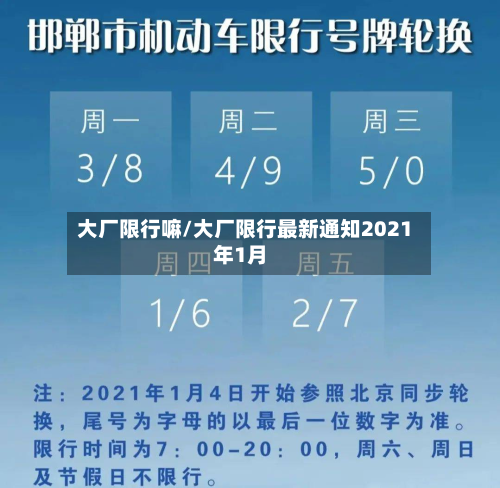 大厂限行嘛/大厂限行最新通知2021年1月-第2张图片