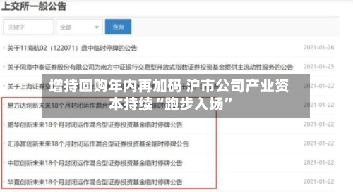 增持回购年内再加码 沪市公司产业资本持续“跑步入场”-第2张图片