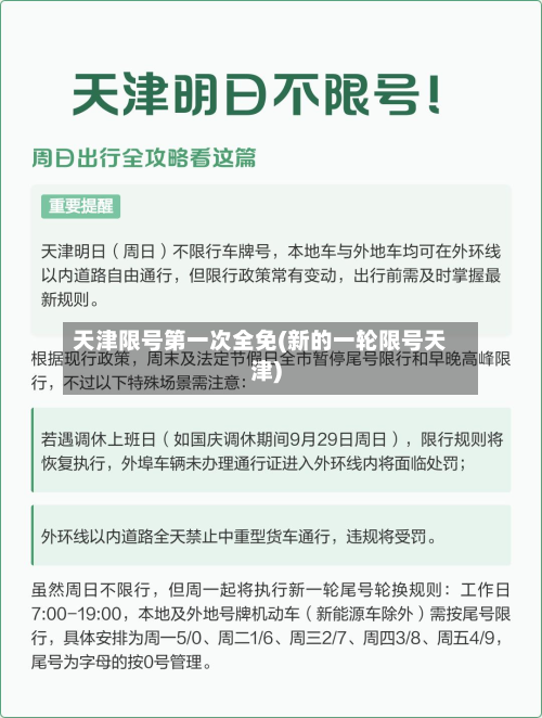 天津限号第一次全免(新的一轮限号天津)-第2张图片