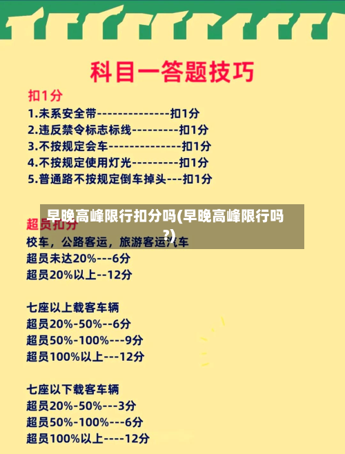早晚高峰限行扣分吗(早晚高峰限行吗?)-第2张图片
