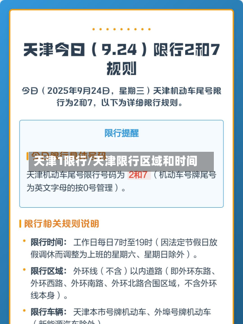 天津1限行/天津限行区域和时间-第1张图片