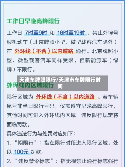 天津车牌照限行/天津市车牌限行时间