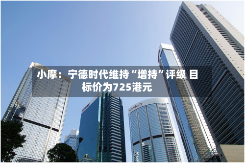小摩：宁德时代维持“增持	”评级 目标价为725港元-第2张图片