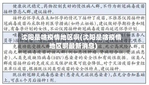 沈阳是啥疫情地区啊(沈阳是啥疫情地区啊最新消息)