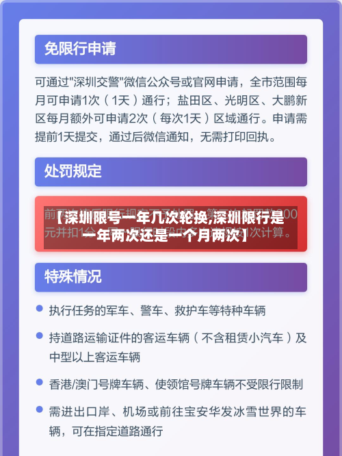 【深圳限号一年几次轮换,深圳限行是一年两次还是一个月两次】-第1张图片