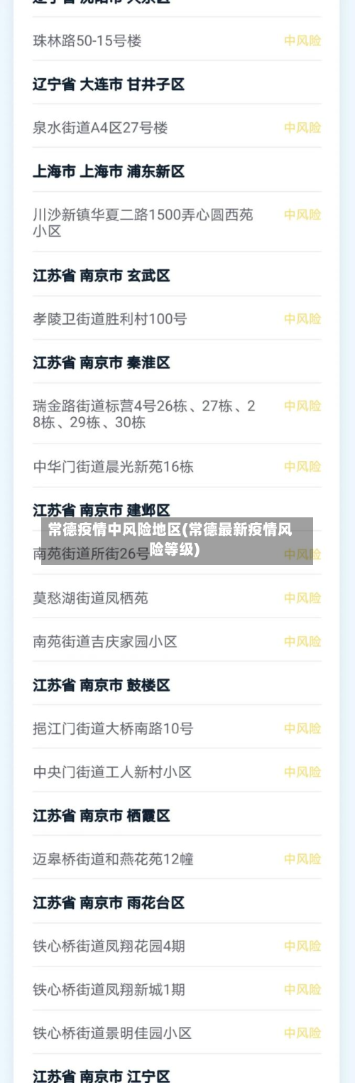 常德疫情中风险地区(常德最新疫情风险等级)