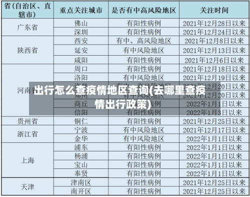 出行怎么查疫情地区查询(去哪里查疫情出行政策)