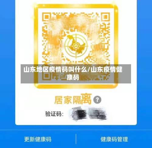 山东地区疫情码叫什么/山东疫情健康码
