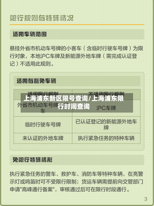 上海浦东新区限号查询/上海浦东限行时间查询-第3张图片