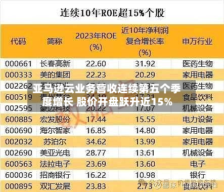 亚马逊云业务营收连续第五个季度增长 股价开盘跃升近15%-第1张图片
