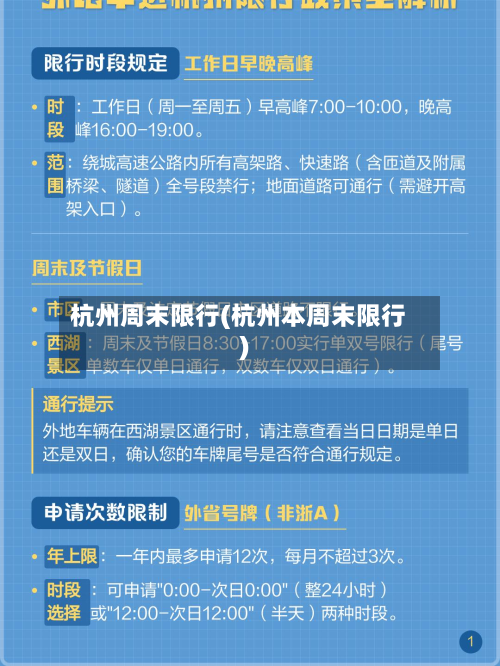 杭州周末限行(杭州本周末限行)-第1张图片