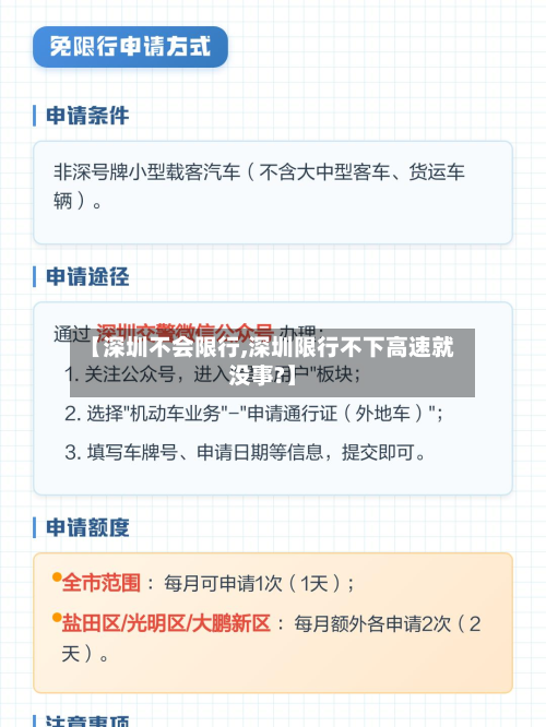 【深圳不会限行,深圳限行不下高速就没事?】-第1张图片