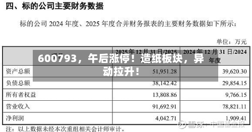 600793，午后涨停！造纸板块	，异动拉升！-第2张图片