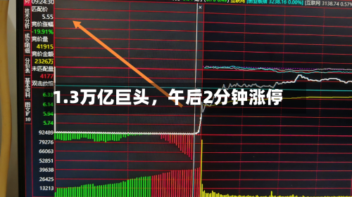 1.3万亿巨头，午后2分钟涨停